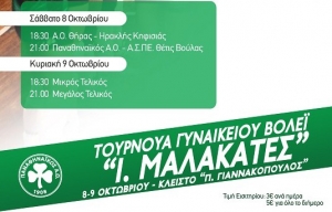 Στο τουρνουά «Ιωάννης Μαλακατές» η Θέτιδα (8-9/10)